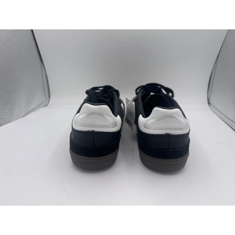 Skechers Court & Classics 254150 BKW Mens 9.5 Black White Leather Sneakers